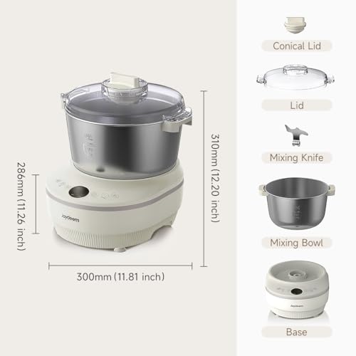 Joydeem Electric Dough Maker with Ferment Function, 4.5Qt Dough Mixer Machine, Perfect for Bread Pizza Roti Dumpling Dough & Sourdough, HMJ-A501 - Thumbnail 7