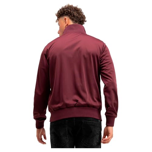 Lonsdale Alnwick Giacca Da Allenamento, Oxblood/Yellow, Xs Uomo - 2