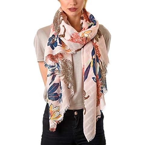 Style Slice Scarf Women Floral Scarves Women Ladies Scarfs and Shawls Womens Scarves Women Lightweight Pink Pashmina Shawls Summer Scarf- Shawl-Wrap Cover