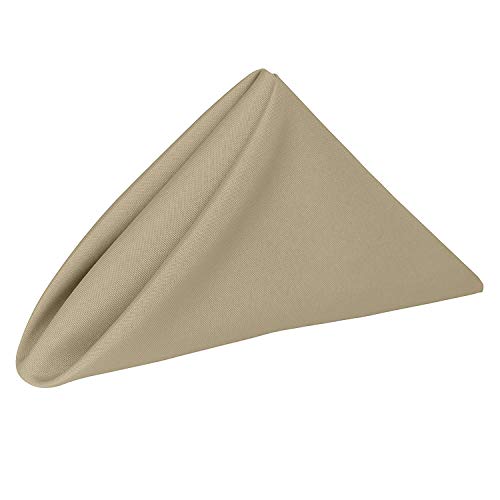 Cotton Napkins - Cloth Dinner Table Napkins - Machine Washable and Home Use 100% Cotton Fabric - Pack of 20 (18 x 18 inch), Taupe