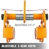 3 Ton Heavy Duty Manual Capacity Plain 6000LBS Push Track Roller Trolley Crane Lift Dual Wheels Garage Hoist for Straight Curved I Beam (Manual Trolley 3 Ton)
