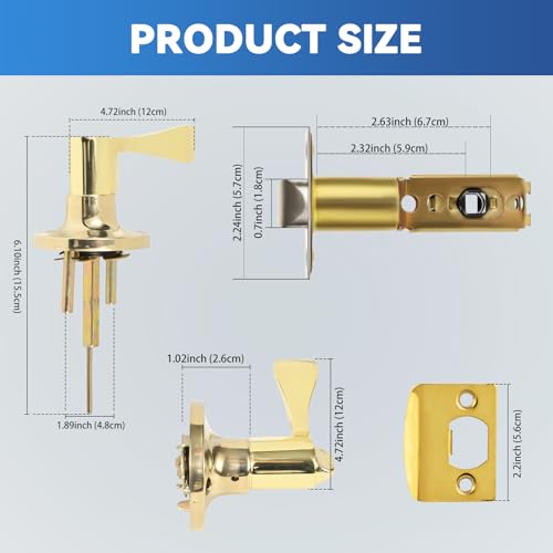 Keweilian High-Security Stainless Steel Door Lever with Lock & Key(Gold) by Keweilian - Used condition - Image 2