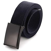 Mile High Life Passend zugeschnitten Leinwand Webgürtel Größe bis zu 1,32 m mit Flip-Top Feste Militärschnalle (2 Pack Marine/grau) – Ansicht 6