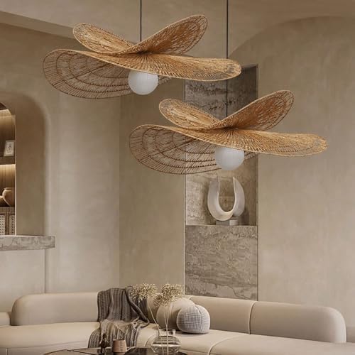 Suspension vintage en corde de chanvre 60cm pour déco rétro