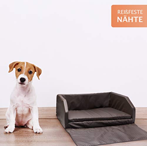Mayaadi-Home XL Premium Hundebett - 100 x 90 x 38 cm | Hochwertiger Autositz für Deinen Hund | Autohundebett mit Schutzdecke, Kofferraum Bett aus Kunstleder | Travel Schwarz