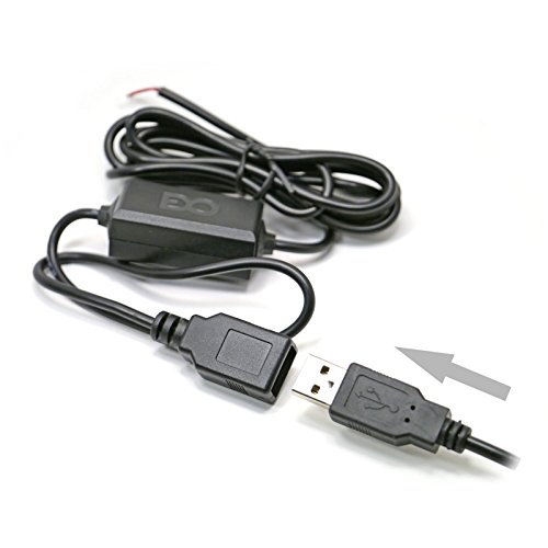 EDOTech Hardwired Cable Car Charger Kit for 5V Female USB A Power Port for GPS SiriusXM Radio Dash Cam DVR