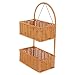 Mikinona Double Woven Hanging Basket Woven Baskets Wall Mount Organizer Wall Flower Basket Fruit Vegetable Basket Hanging Fruit Hammock Wall Decoration To Weave Iron Storage Box