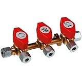 Anschluss: GOK Verteilerblock Messing 3 Ausgängen 8mm