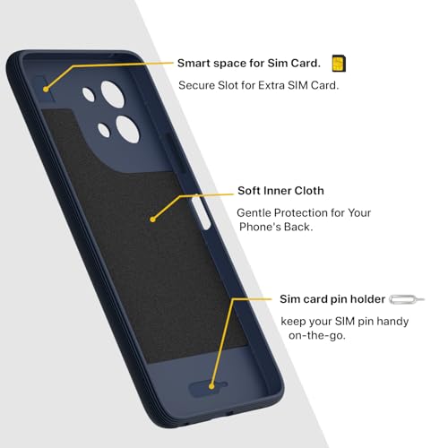 Image of Pikkme Back Cover for Vivo Y58 5G / Vivo T3x 5G / Vivo Y200i 5G Camera Protection 3D Hexa Cube Design Silicone Protective Bumper Case (Blue)