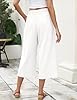 LOMON Womens Plus Size Linen Capri Pants Loose Hig... #2