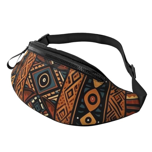 Waist Fanny Pack Traditional African Design Pattern Fanny Pack Adjustable Strap Bum Bag Unisex Waist Bag for Workout Everyday Use Running