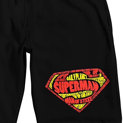 Superman Classic Logo Men's Black Graphic Sleep Shorts2