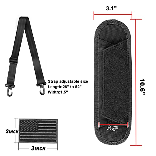 AMYIPO Luggage Duffel Bag Shoulder Pad 52" Universal Replacement Laptop Adjustable Shoulder Strap for Duffel Bag Strap Computer Bags Laptop Case Crossbody Bag Strap Pet Carrier (Black & Strap)2