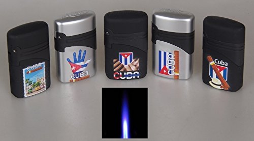 5 STK Jetflamme-Feuerzeuge Kuba-Exclusive 3D Druck Sturmfeuerzeuge inkl....