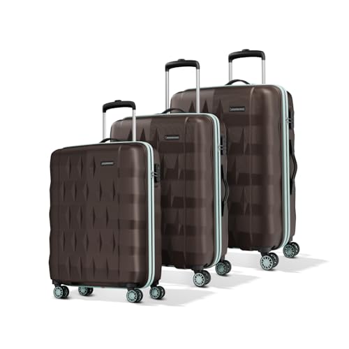 Image of Aristocrat Comet 8 Wheel Set of 3 (Small+Medium+Large) Hard Case Trolley Bag | Combination Lock | Tough And Durable Polycarbonate Luggage| 3 Year International Warranty|Suitcase for Travel| Dark Brown