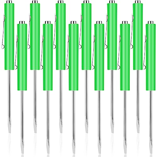 Image of 12 Pieces Pocket Screwdriver Mini Tops And magnetic pocket screwdriver with A Single Blade Head for Mechanical, Electrician (Green)