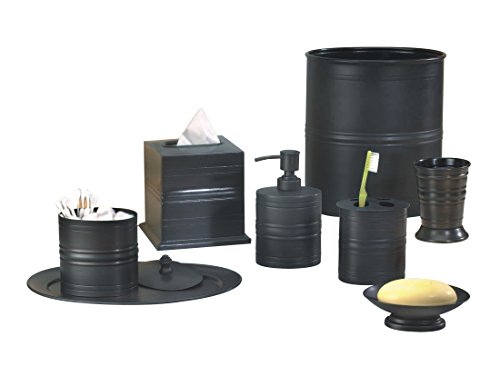 Nusteel Bogart - Juego de Accesorios de baño de Metal para encimera de tocador, Conjunto de Lujo de 8 Piezas: Recipiente de algodón, jabonera, Soporte para Cepillo de Dientes, Vaso, Bomba de jabón,