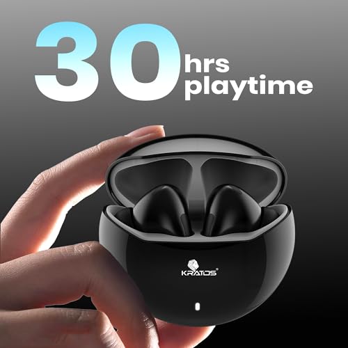 Image of Kratos TW02 Ear Buds Wireless with 30H Playtime, Noise Isolation & Clear Calls, Bluetooth Earbuds with Voice Assistant, Ear Buds with Bluetooth V 5.3 & with Type C Fast Charging, IPX5 TWS Earphones