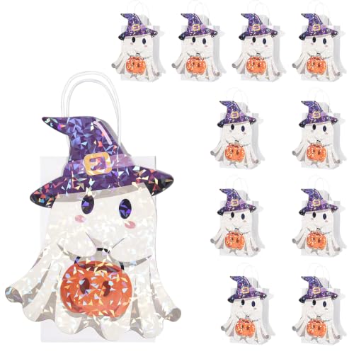 woric 12 Pack Halloween Favor Bags, Holographic Halloween Treat Bags