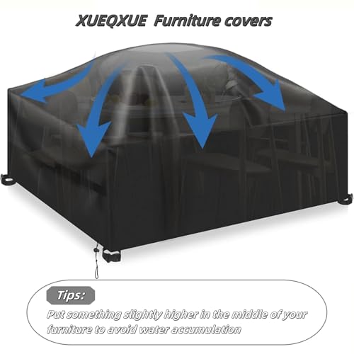 Housse de protection salon étanche et indéchirable pour grande table de jardin