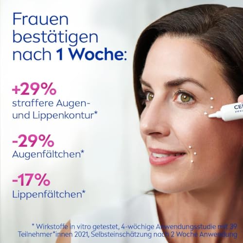 NIVEA Cellular Expert Filler Augen & Lippen Konturpflege, straffende Anti-Falten Augencreme mit Hyaluron- & Folsäure, Lippenpflege zur Straffung der Lippenkontur (15 ml)