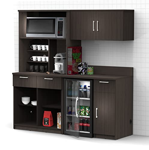 Breaktime Coffee Break Lunch Room Furniture Buffet Model 6875 4 Piece Group Color Espresso - Factory Assembled (Purchase Is Furniture Items Only) #TOP29