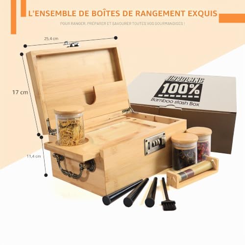 Boîte en bambou décorative haut de gamme et verrouillable