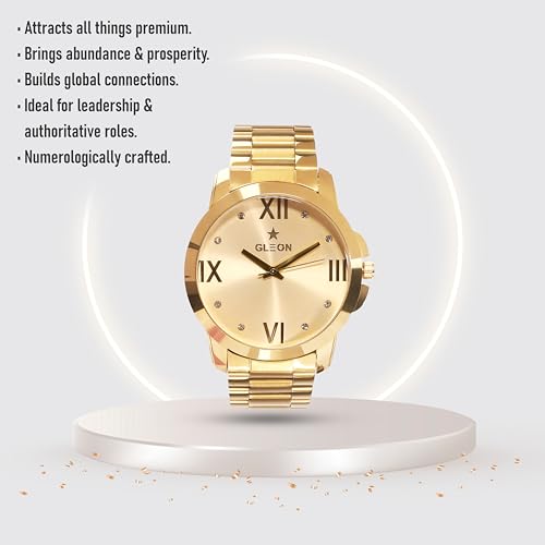 Image of GLEON Luxury Men's Numerology Watch | Water Resistant | Analog Type with Japanese Movement | Timepiece for Growth and Success with 1 Year Warranty - (Pack of 1)