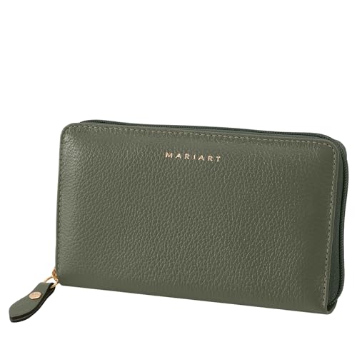 Mariart 604N Carteira Feminina de Couro Bovino Legítimo c/Zíper (Army)