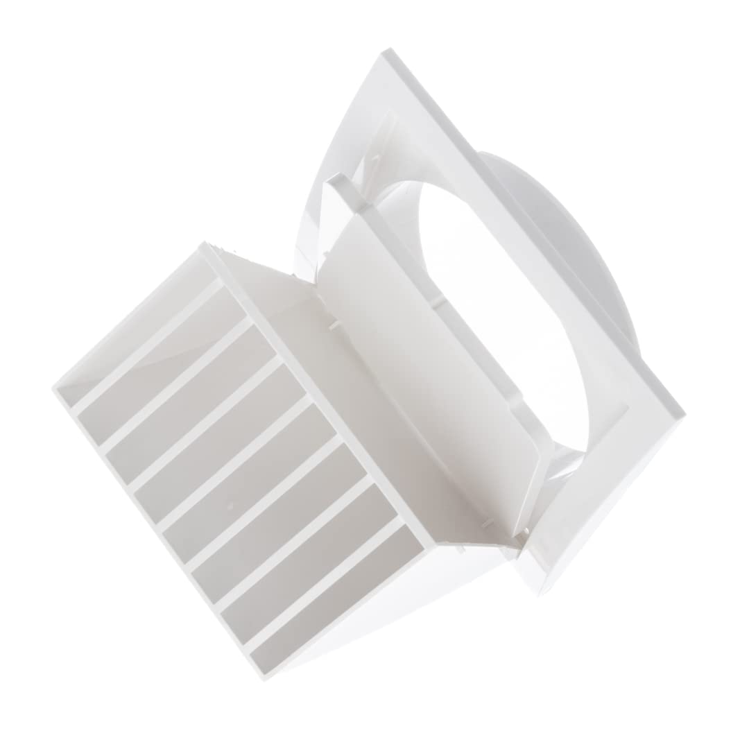Ø 150mm Rejilla de Ventilación con Protección contra Lluvia y Viento y Válvula de Retención - Plástico ABS Blanco