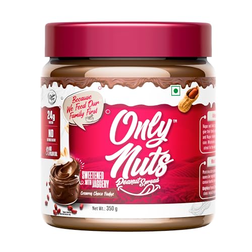 Image of Doctors Choice Only Nuts High Protein Peanut Butter | Creamy Choco Fudge Flavour | 23g Protein Spread | No Fillers | No Palm Oil | Healthy Nut Butter | 350g