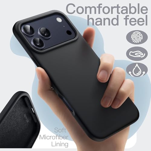 Image of Silicone Case for iPhone 17 Pro Max 6.9-Inch, Silky-Soft Touch Full-Body Protective Phone Case, Shockproof Back Cover for iPhone 17 Pro Max (Black)