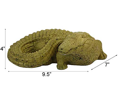 Estatua bebé cocodrilo de concreto para jardín 9.5 in miniatura 2
