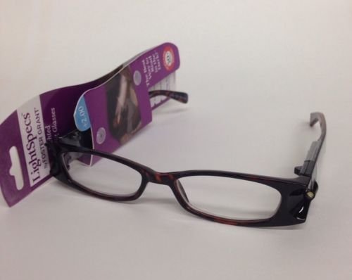 FOSTER GRANT LIGHT SPECS LIGHTED READING GLASSES 2.00 LINDY TORTOISE BRAND NEW