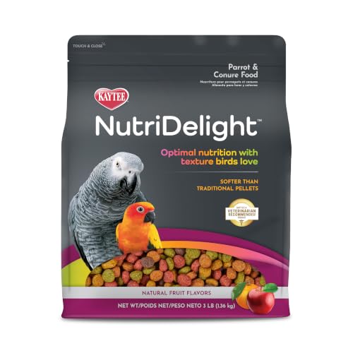 Kaytee NutriDelight Pet Bird Food, for Parrots & Conures, Balanced Nutrition with Soft Texture, 3 Pounds