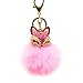 Produktbild Meigold Damen Diamant Fuchs Schlüsselbund Legierung Haarball Mode Anhänger, Rucksack, Handy Ornamente, kreative Geschenke,1*Schlüsselbund( Pink)