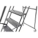 Ballymore FSH618P Steel Standard Rolling Ladder with Spring Loaded Casters and Handrails, Perforated Step Tread, Unassembled, OSHA/ANSI Standard, 6 Steps, 16