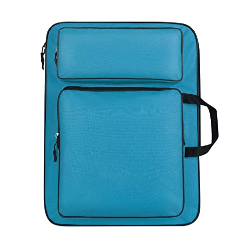 Image of haozaikeji A3 Artist Portfolio Carry Case Bag Portable Waterproof Canvas Shoulder Bag Painting Pad Backpack for Sketching Painting Art Supplies with Shoulder Straps & Carry Handle
