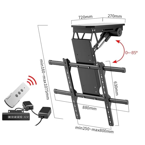 Support TV motorisé de plafond pour écran 50-90 pouces avec télécommande - 3