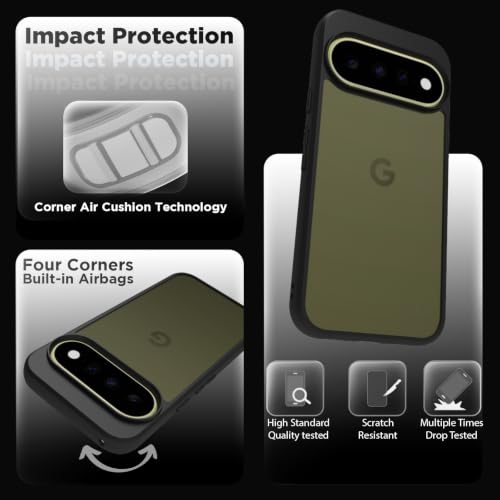 Image of RIGGEAR Shockproof Sleek Hybrid Armor Back Cover Case for Google Pixel 11 / Pixel 11 Pro (Smoke Black Matte PC + Black TPU Bumper)