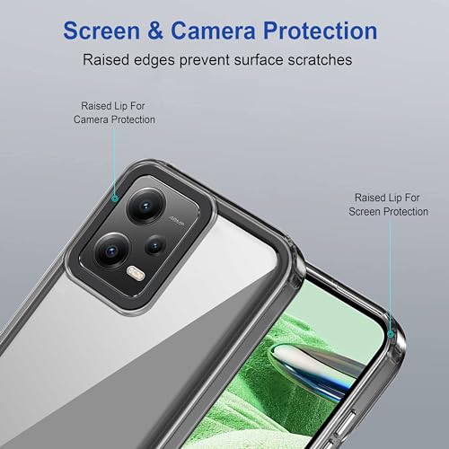 Zapcase Back Case Cover for Mi Redmi Note 12 5G / Poco X5 5G | Compatible for Mi Redmi Note 12 5G / Poco X5 5G Back Cover | Case Cover with Camera Protection | (TPU + PC | Translucent Black) - Image 5