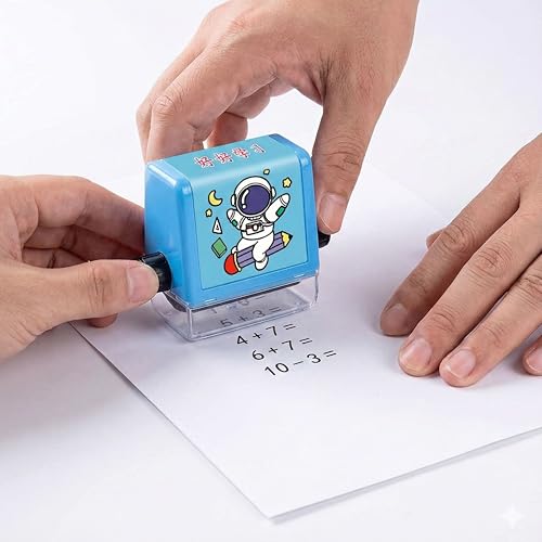 Image of Drumstone Math Roller Stamp for Kids Learning, Addition & Subtraction Practice Stamp Roller for Number Writing, Preschool Math Practice Tool for Home & Classroom Study