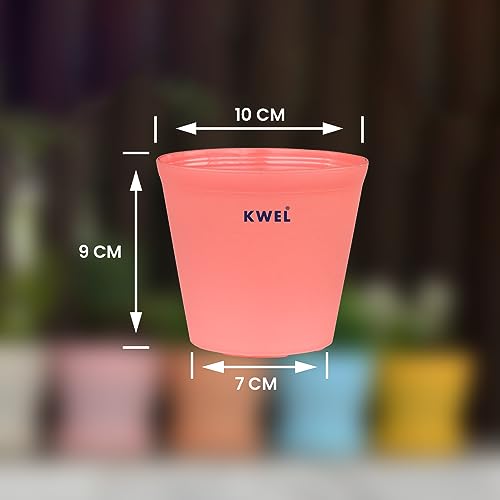 Image of KWEL N Pot for Home Garden, Peach Color, Pack of 24 | Planters for Outdoor Balcony, Nursery Use, Flower Planting