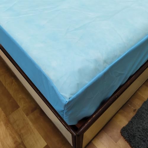 Image of Premium 100 Percent Waterproof Mattress Protector with Elastic Non-Woven | Hypoallergenic Mattress Cover Fitted Bed Protector for King Size Bed 78x72 Inch Fit On 10 Inch 6.5X6 Feet, Light Blue
