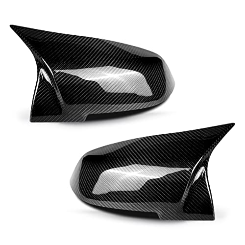 Asasytal Capuchon de Miroir de Voiture, Cache-rétroviseur latéral Compatible avec BMW F20 F21 F22 F23 F30 F31 F32 F33 F36 X1 E84 i3 M2 F87, Coques de rétroviseurs, Fibre de carbone, 1 Paire