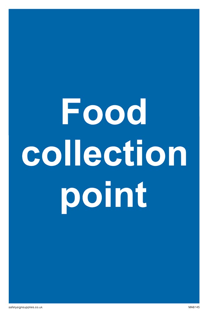 Pack of five - Food collection point Sign - 100x150mm - A6P