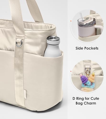 Bolso tote acolchado ligero para mujer con cierre miniatura 3