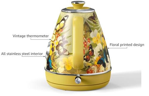 Hazel-Quinn-X-Eduardo-Recife-Collaboration-Electric-Retro-Tea-Kettle-with-Thermometer-17-Litres-575-Ounces-All-Stainless-Steel-Fast-Boiling-1200W-Cordless-BPA-free-Automatic-Shut-Off Hazel Quinn X Eduardo Recife Collaboration Electric Retro Tea Kettle with Thermometer 17 Litres 575 Ounces All Stainless Steel Fast Boiling 1200W Cordless BPA free Automatic Shut Off