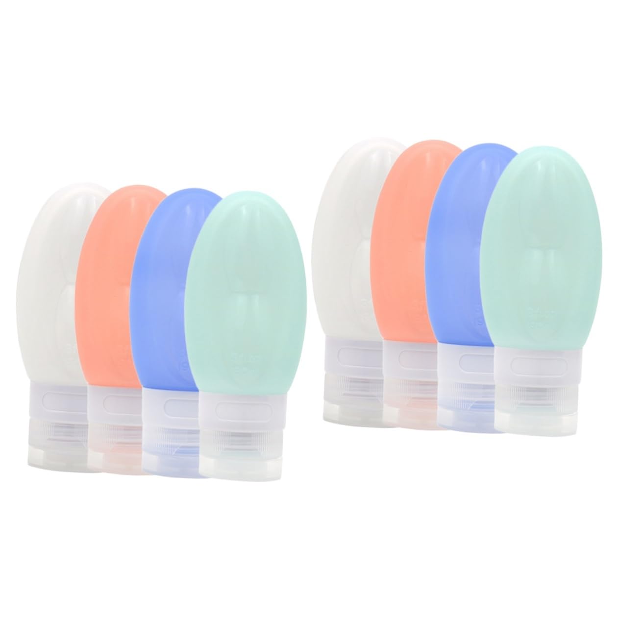 2 Set Bottiglie Viaggio Silicone Contenitori Squeezabili E Impermeabili Per Shampoo E Lozioni Per Cosmetici E Toiletries Viaggio Rosa Bianco 4 Pezzi*2