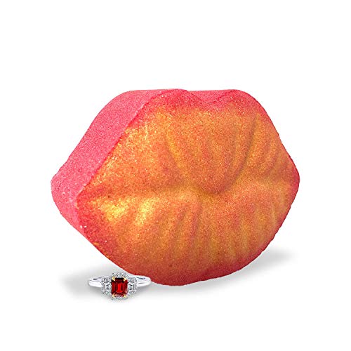 Royal Essence Pucker Up Bath Bomb with Jewellery Inside (Surprise 925 Sterling Silver Jewellery Valued at $50 to $3,000) Ring Size 10